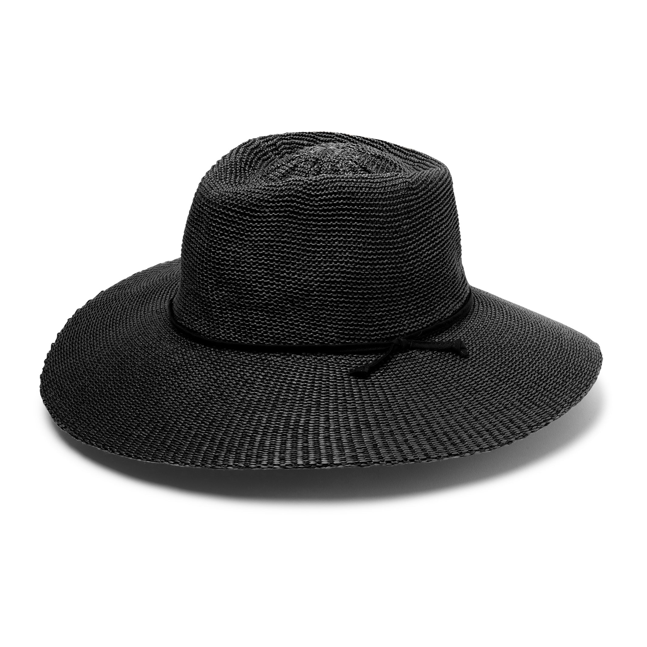  Marie Wide Brim Fedora Hat - Black