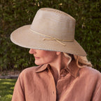  Marie Wide Brim Fedora Hat - Wheat