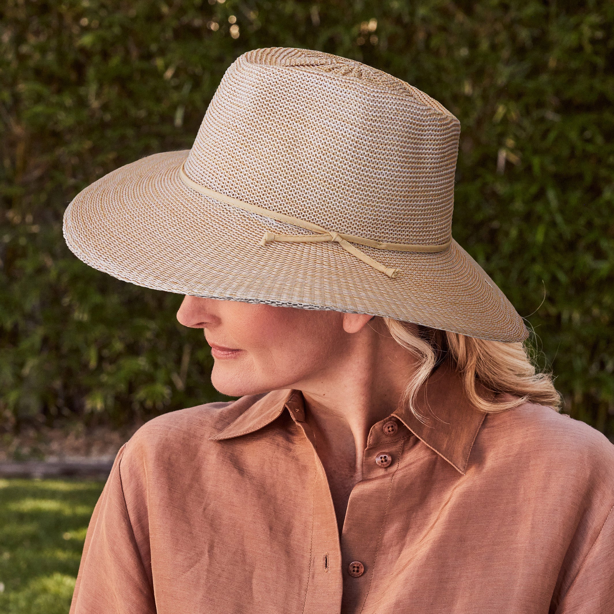  Marie Wide Brim Fedora Hat - Wheat