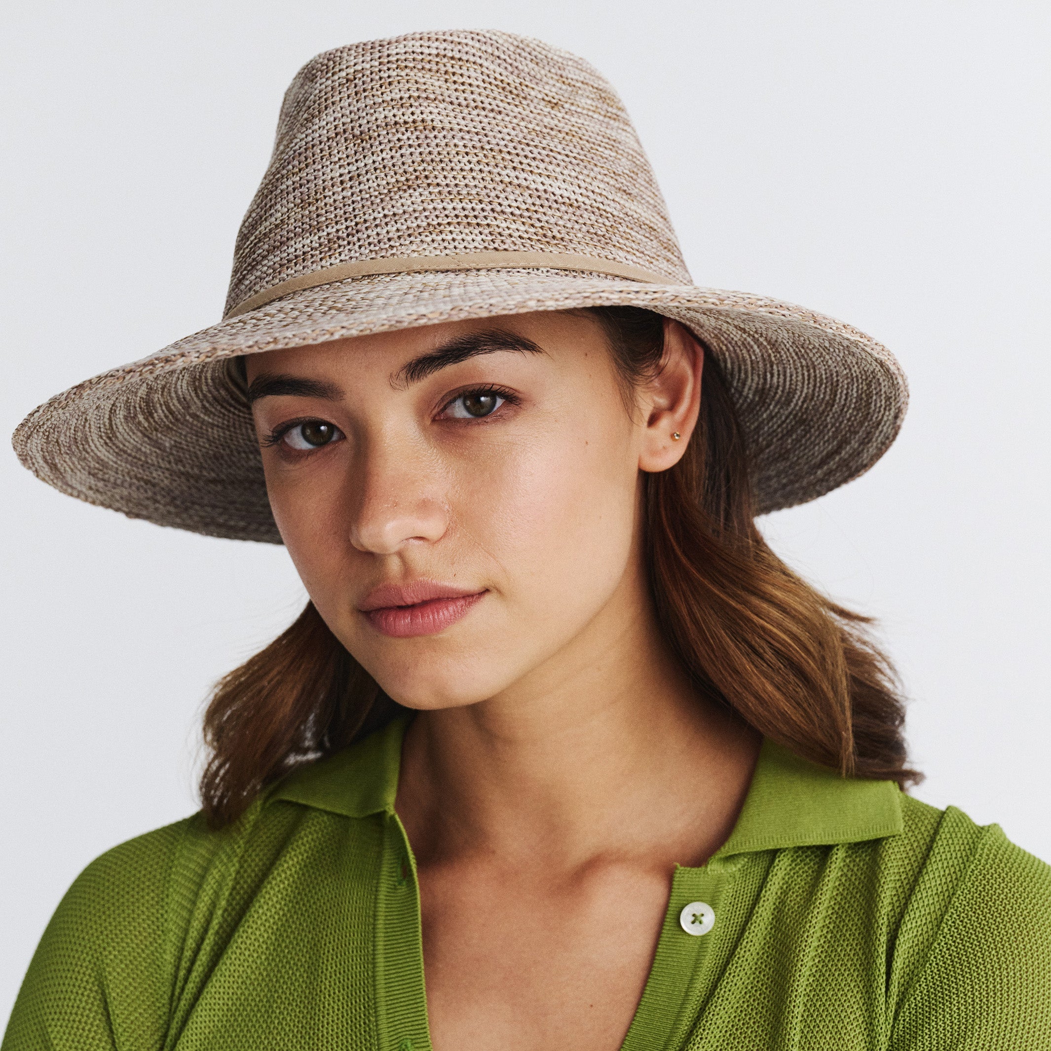  Jacqui Mannish Hat - Mixed Camel