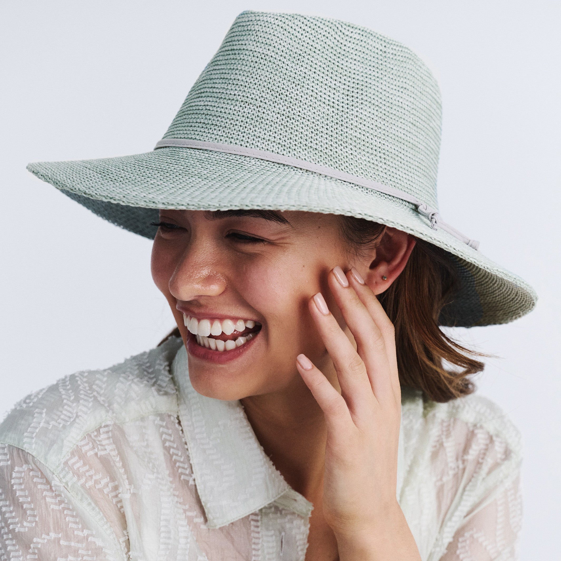  Jacqui Mannish Hat - Mixed Seafoam