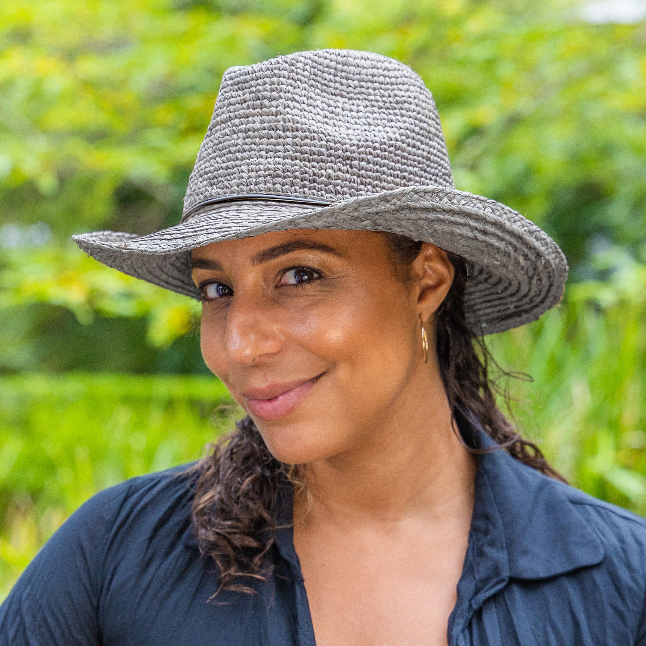  Bobbie Raffia Cowboy Hat - Blue