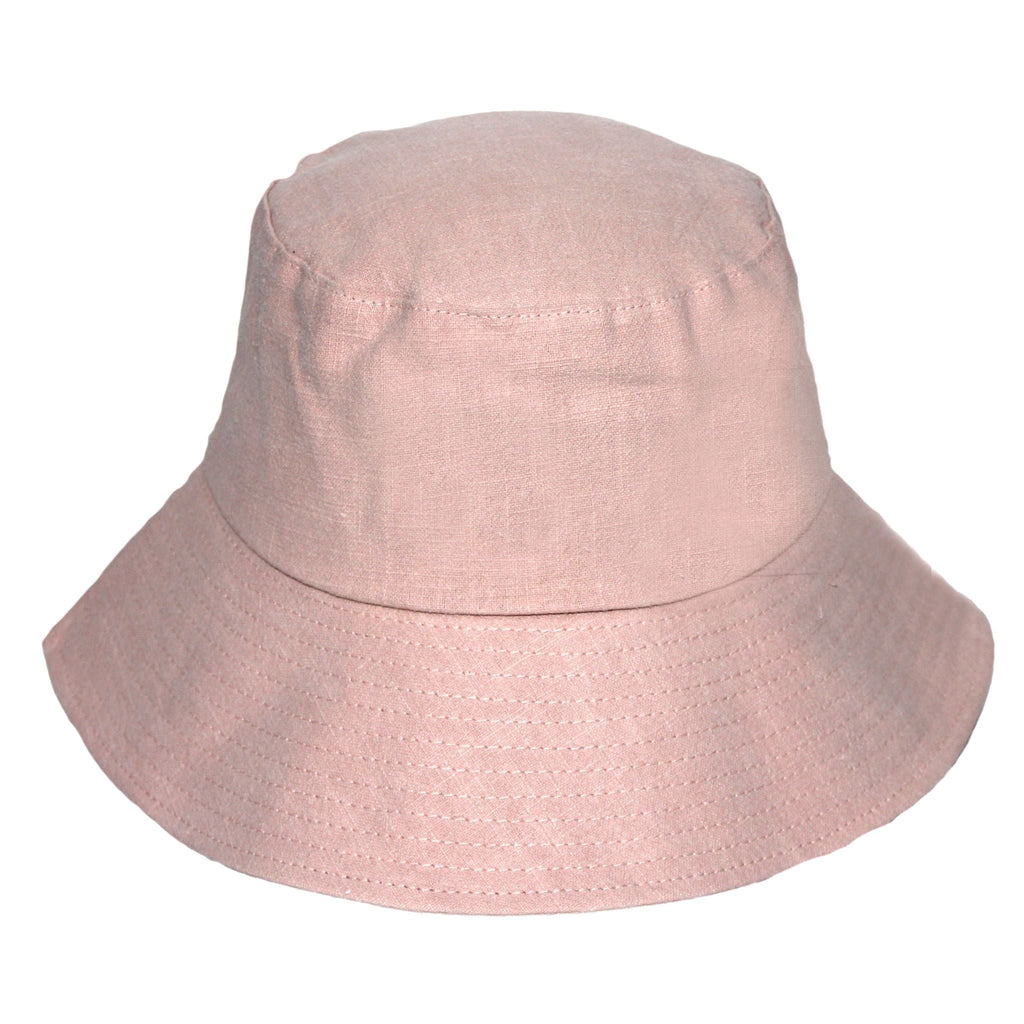  Sadie Linen Bucket Hat - Pink