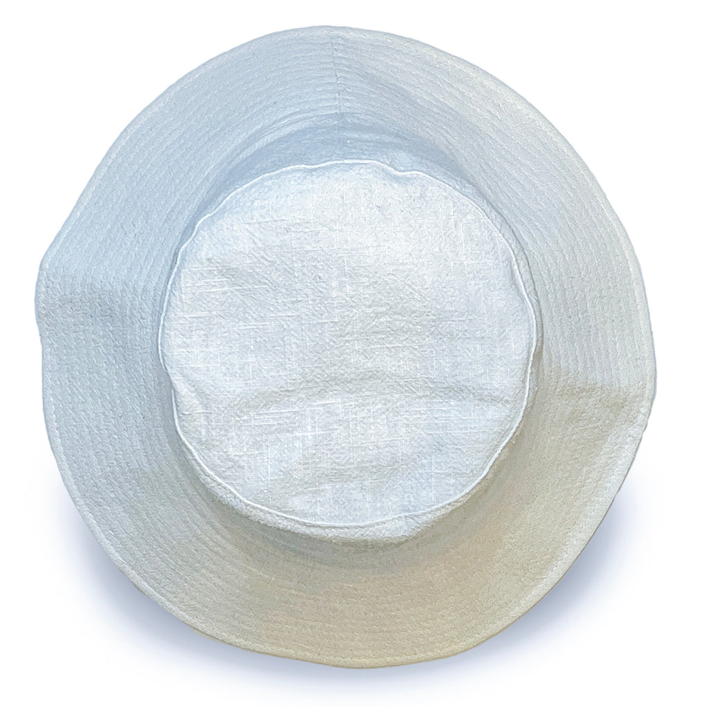  Sadie Linen Bucket Hat - White