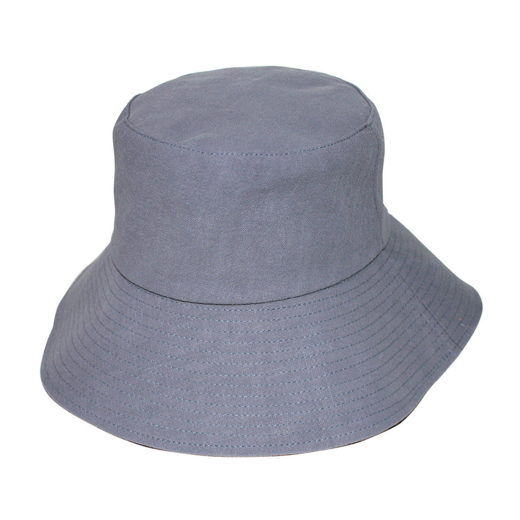  Sadie Linen Bucket Hat - Blue