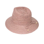  Flora Raffia Fedora Hat - Light Pink