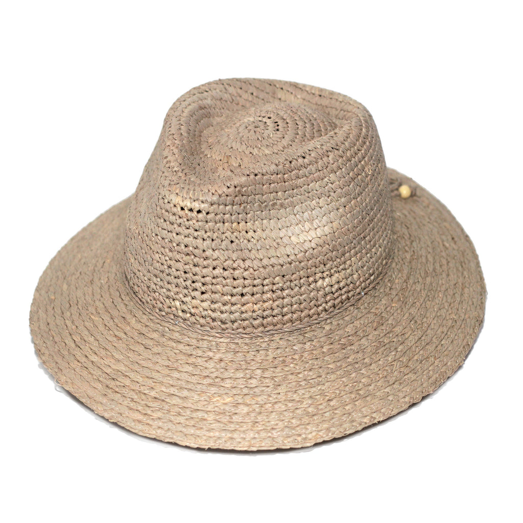  Flora Raffia Fedora Hat - Taupe