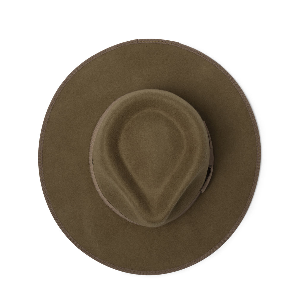 Hallie Felt Fedora Hat - Khaki