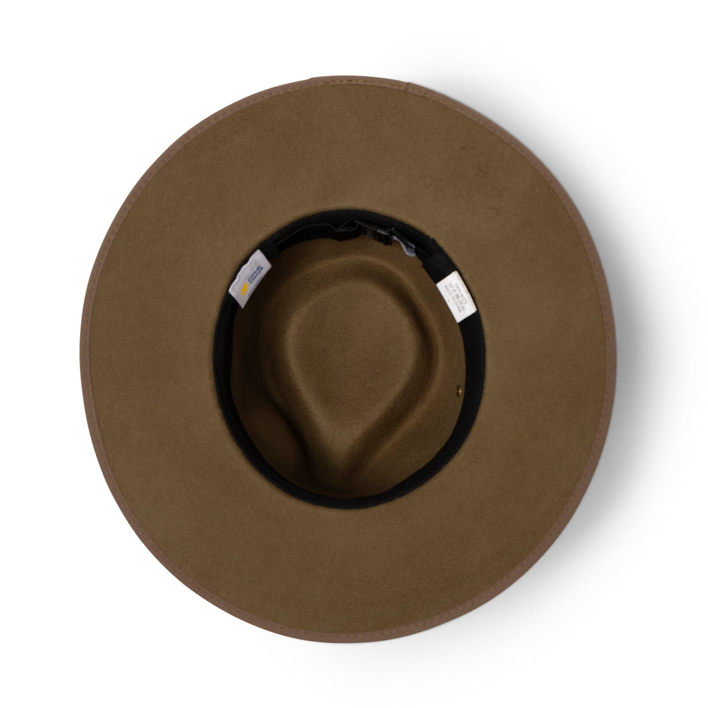  Hallie Felt Fedora Hat - Khaki