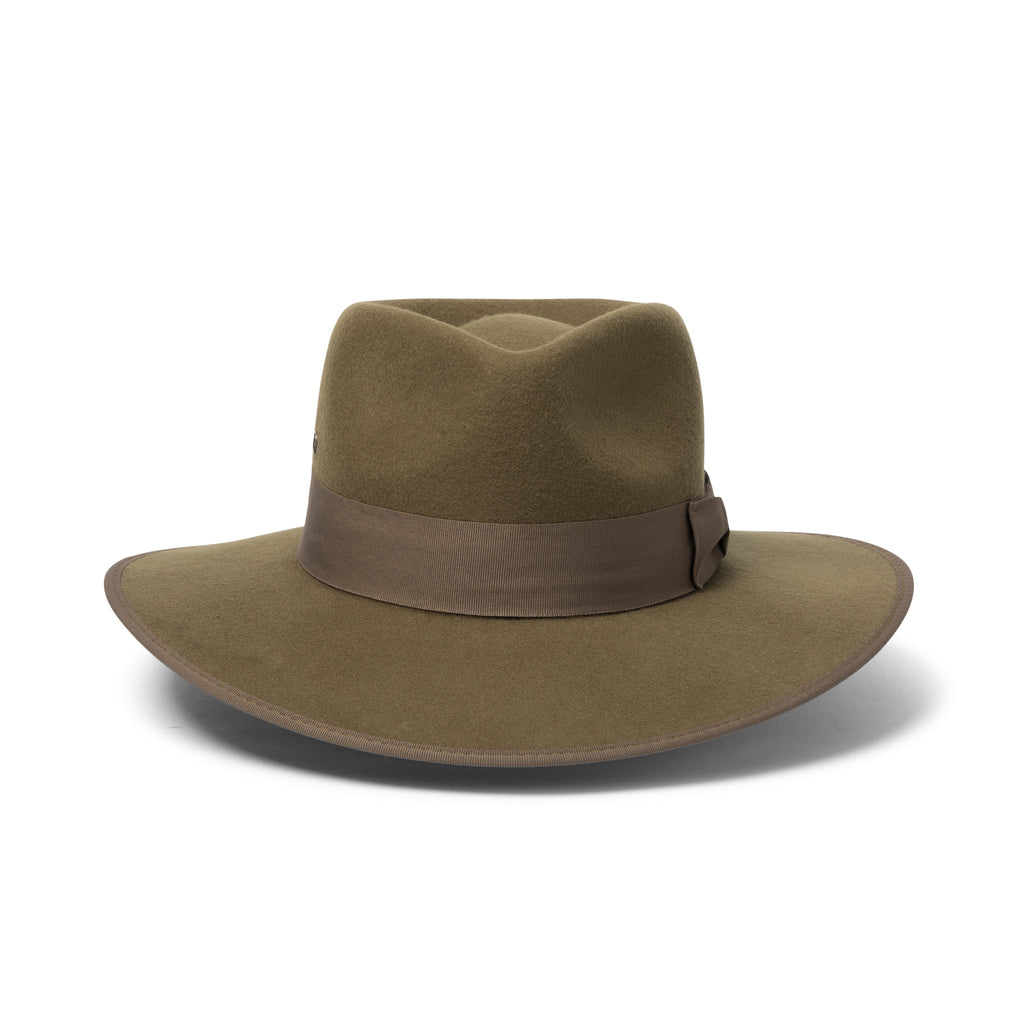  Hallie Felt Fedora Hat - Khaki