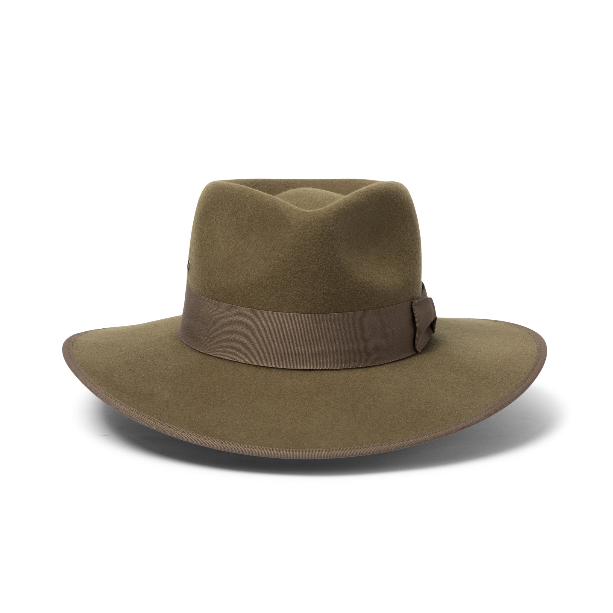  Hallie Felt Fedora Hat - Khaki