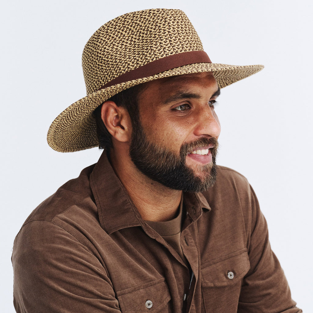 Outback Lightweight Fedora Hat - Chocolate