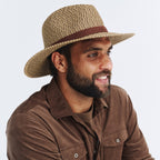  Outback Lightweight Fedora Hat - Chocolate