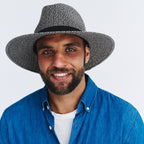  Outback Lightweight Fedora Hat - Grey/Black