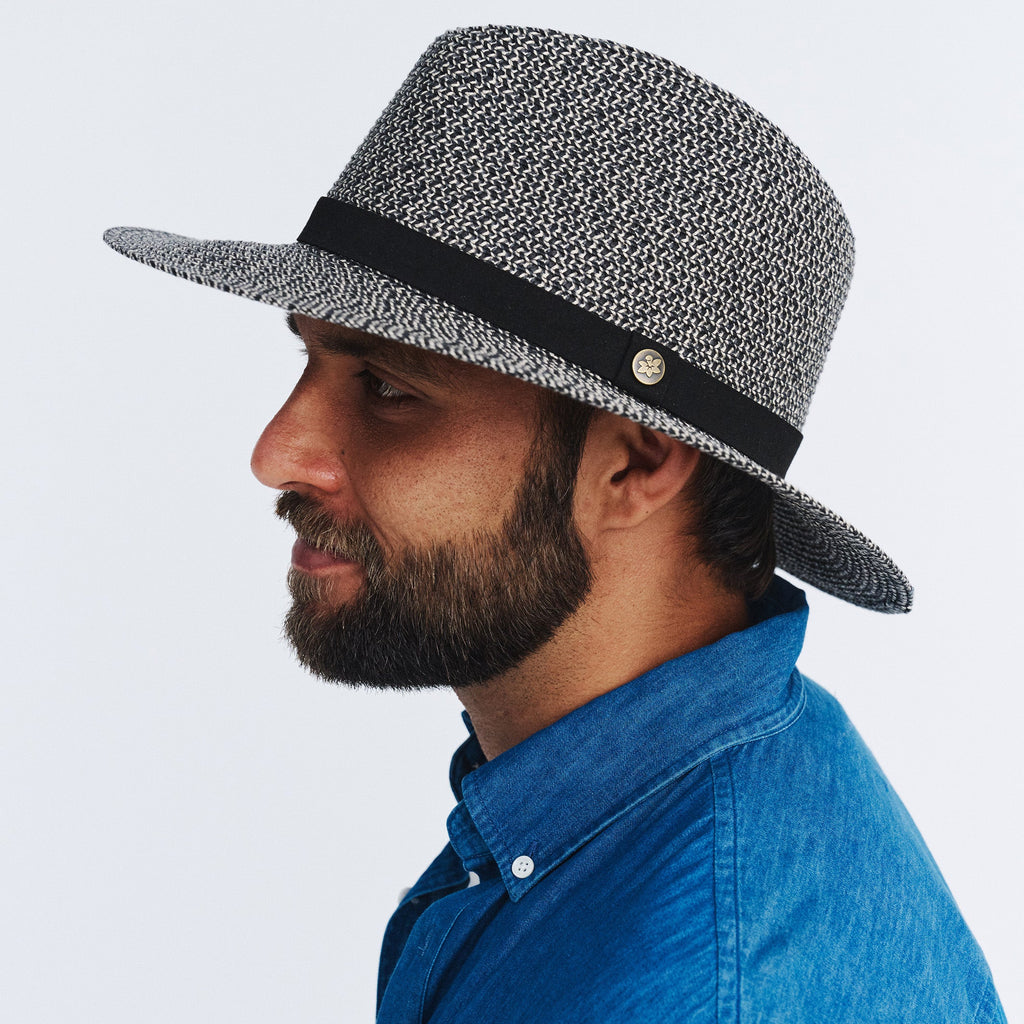  Outback Lightweight Fedora Hat - Grey/Black