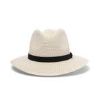 Outback Lightweight Fedora Hat - Ivory/Black