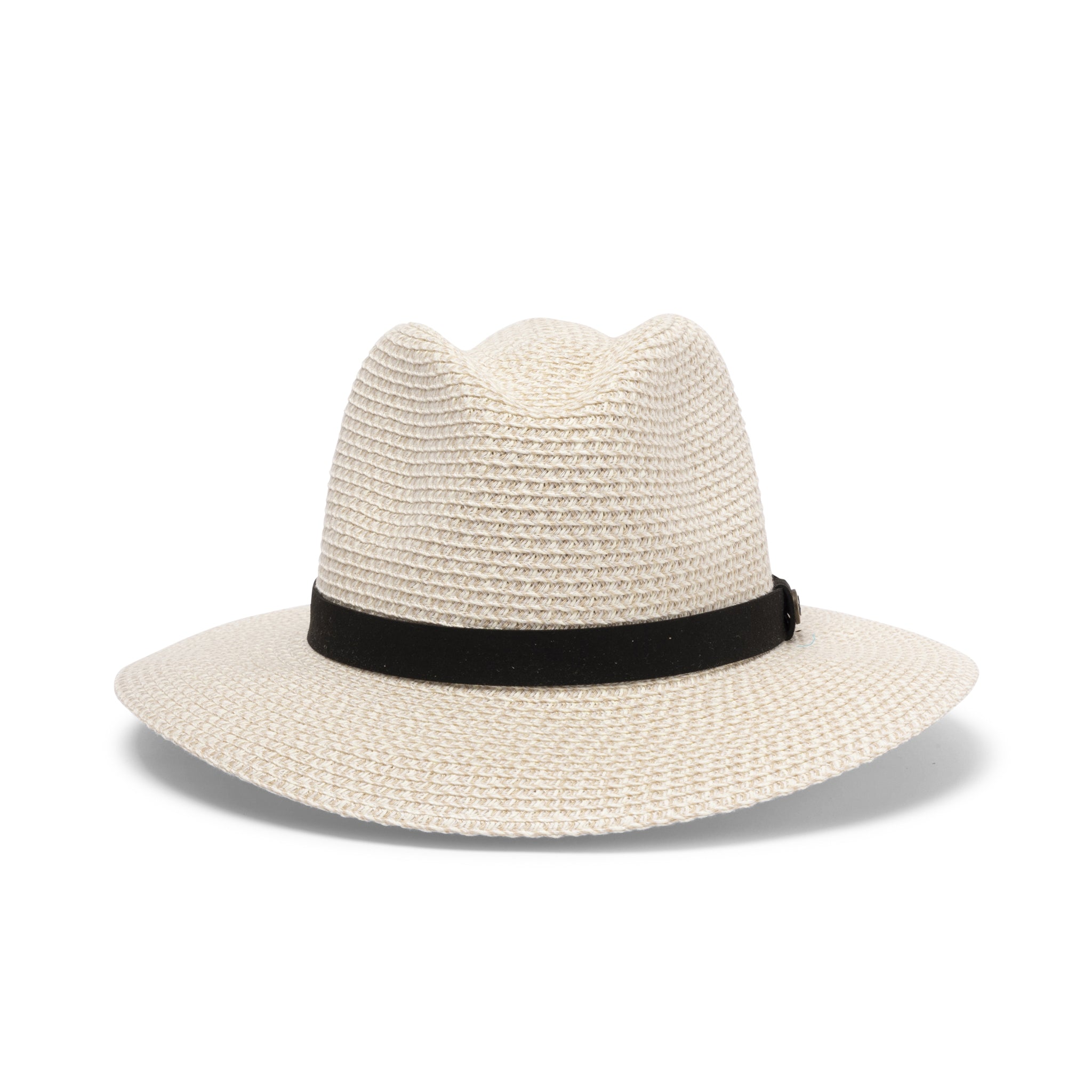  Outback Lightweight Fedora Hat - Ivory/Black