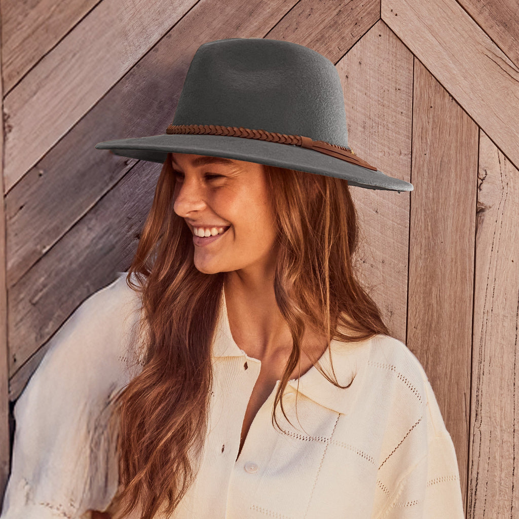  Blake Felt Fedora Hat - Gunmetal Grey