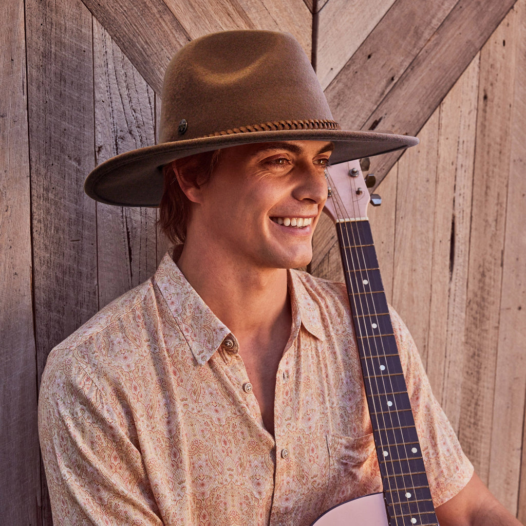  Blake Felt Fedora Hat - Chocolate