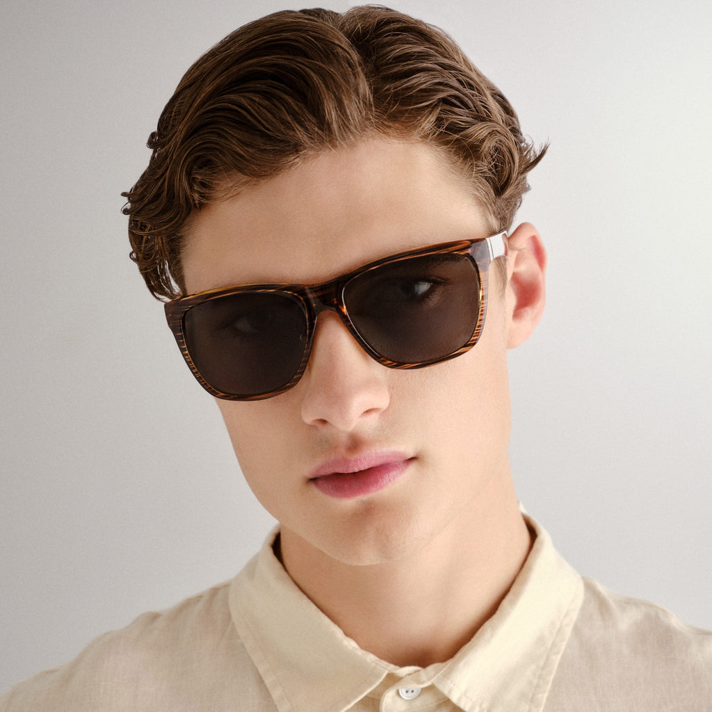  Bondi Sunglasses - Brown Woodstripe