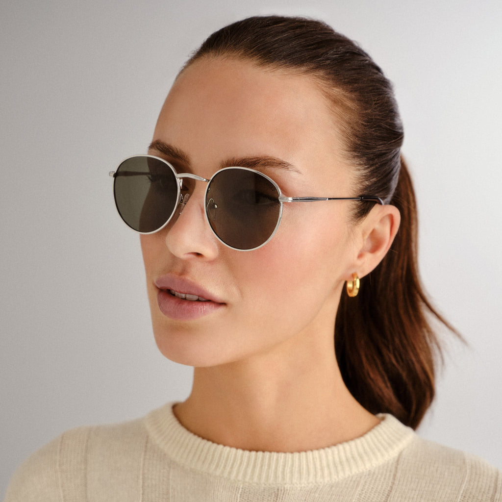  Enviro Round Metal Sunglasses - Silver