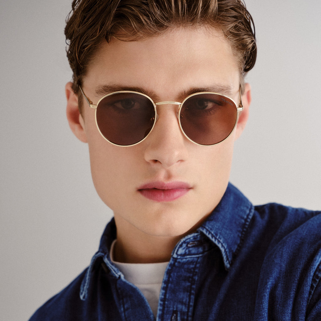 Enviro Round Metal Sunglasses - Gold