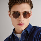  Enviro Round Metal Sunglasses - Gold
