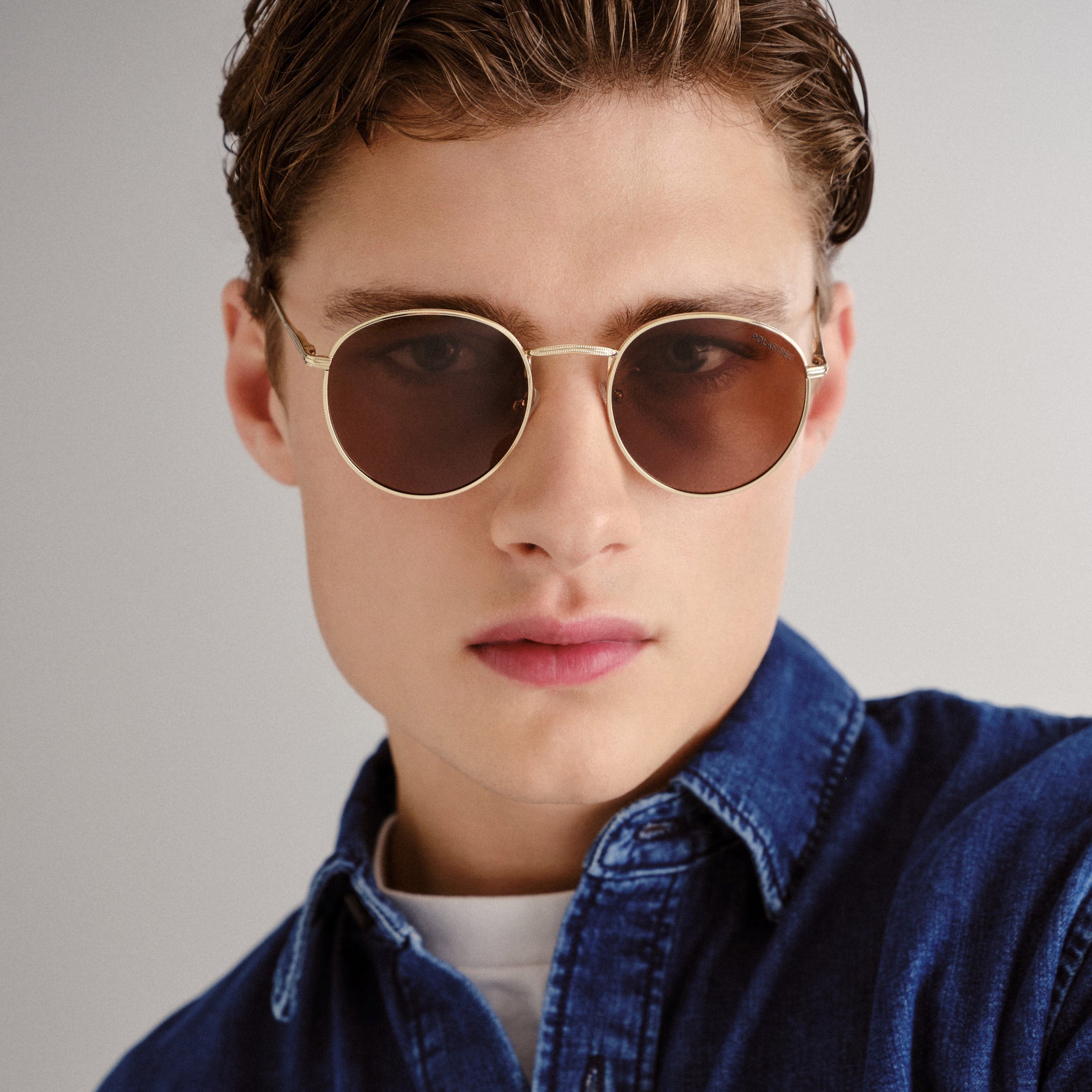  Enviro Round Metal Sunglasses - Gold