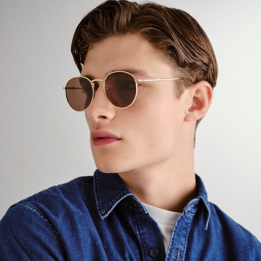  Enviro Round Metal Sunglasses - Gold