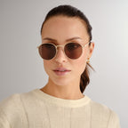  Enviro Round Metal Sunglasses - Gold