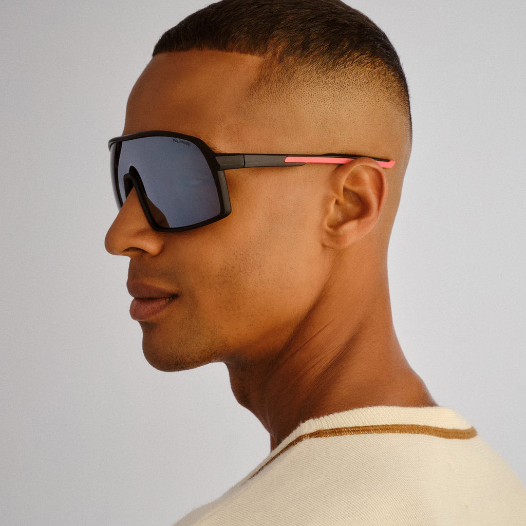  Outfield Shield Sunglasses - Black/Red