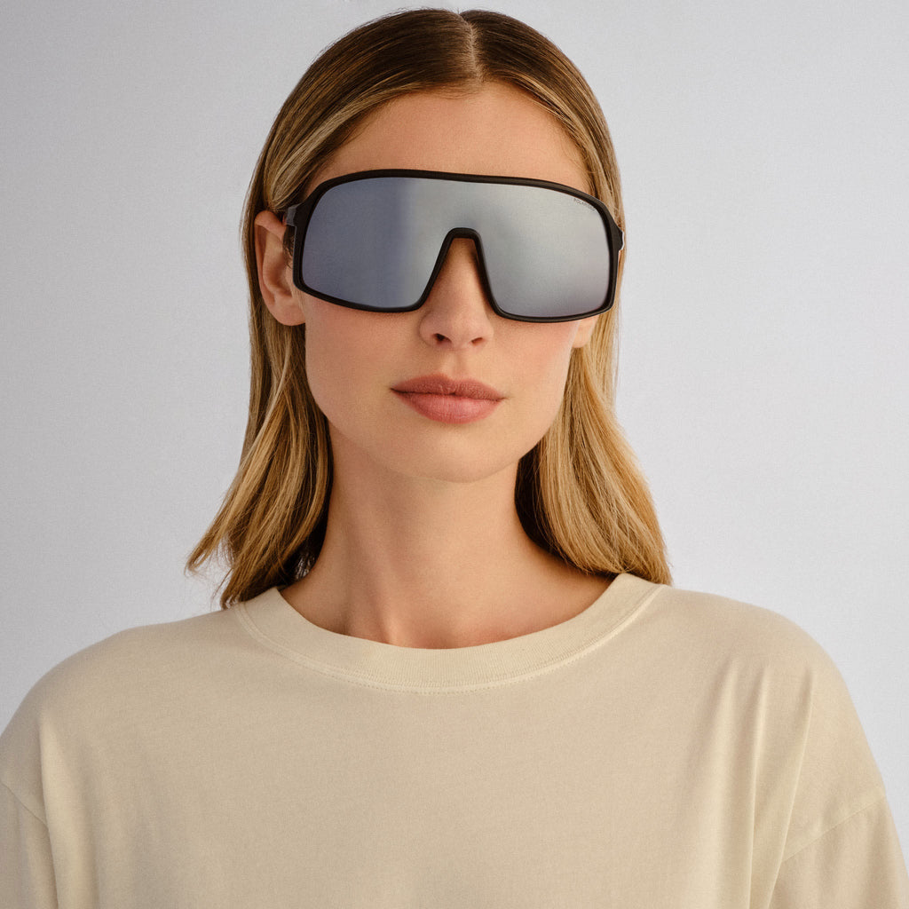  Outfield Shield Sunglasses - Black/Red