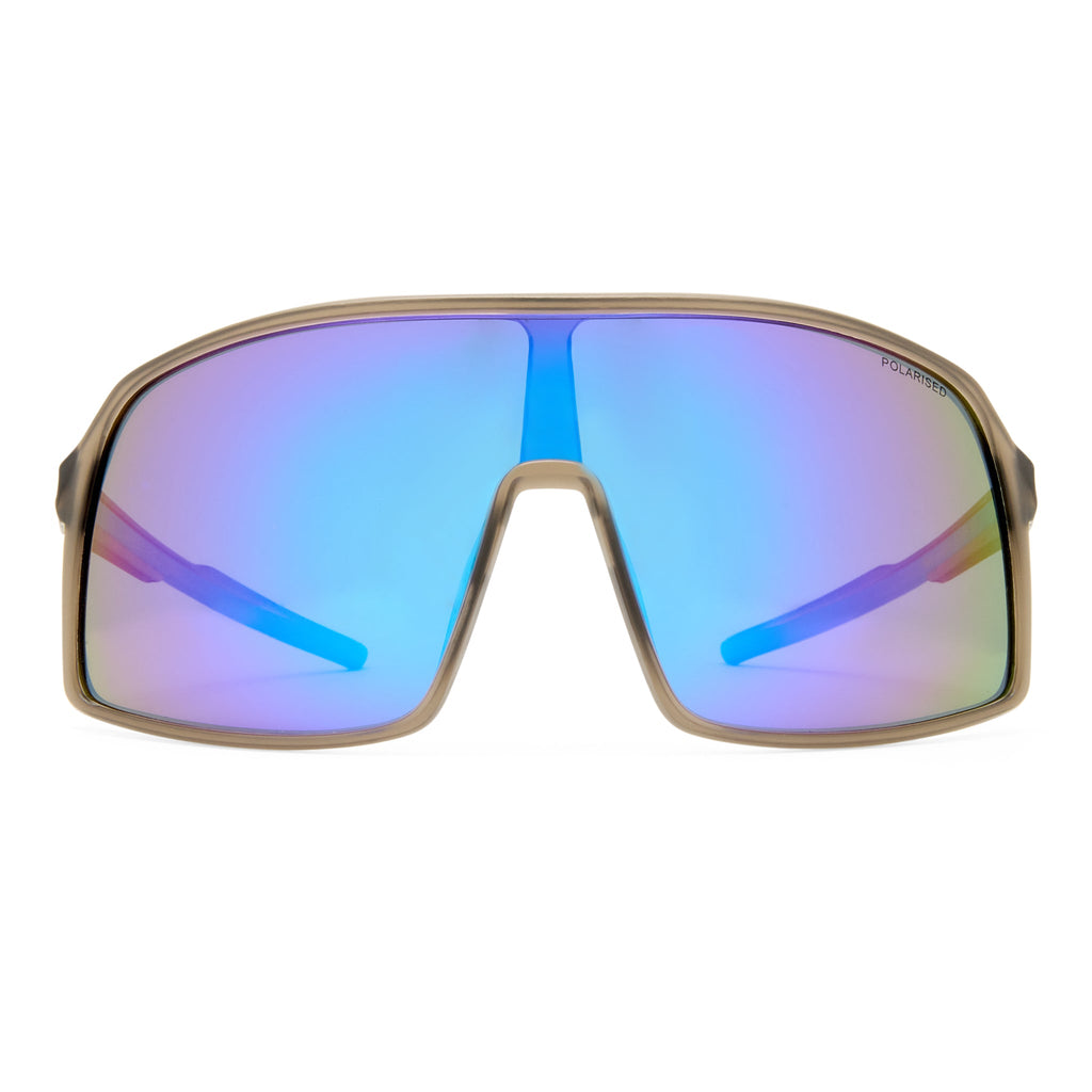 Outfield Shield Sunglasses - Grey/Neon Blue