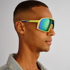  Outfield Shield Sunglasses - Neon Green/Cobalt