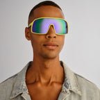  Outfield Shield Sunglasses - Neon Green/Cobalt