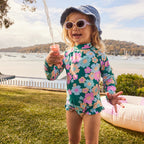  Toddler 60s Floral LS Paddle Suit