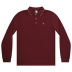  Mens Long Sleeve Polo - Burgundy